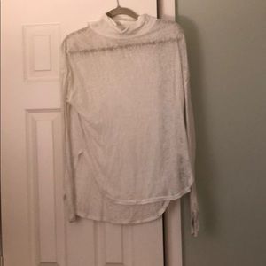 Sheer cowneck Free People top